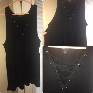 Torrid v neck cris-cross knit babydoll tank